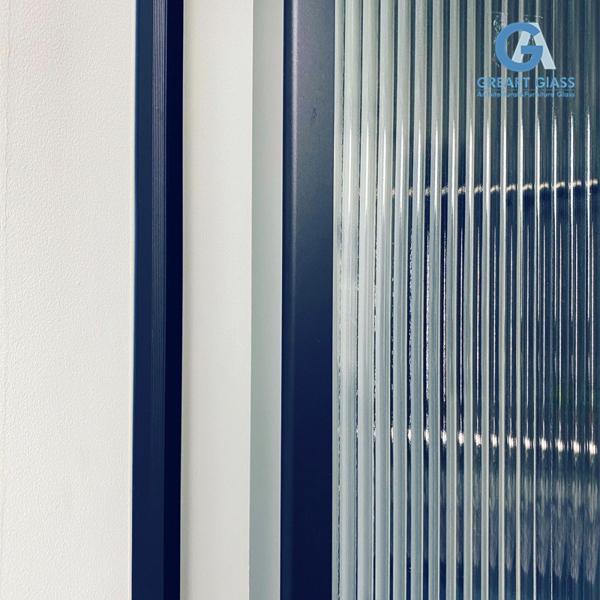fluted glass door