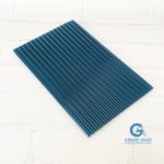 fluted glass in blue color