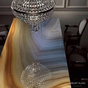 marble patterned glass table